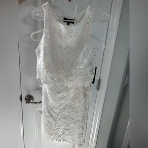 Lulu's White Lace 2 piece Midi Dress